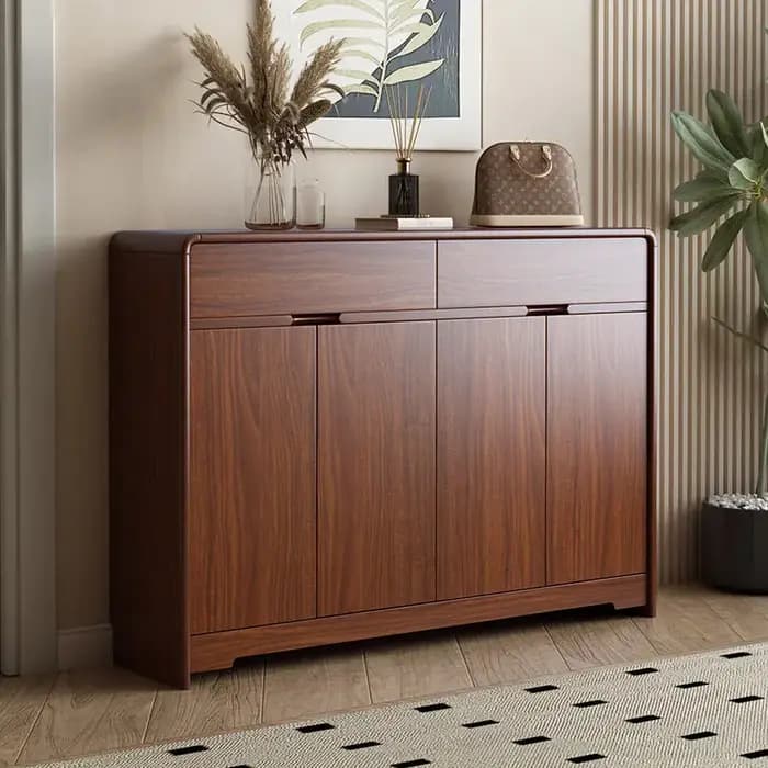 Meuble à chaussures d'angle de luxe en bois