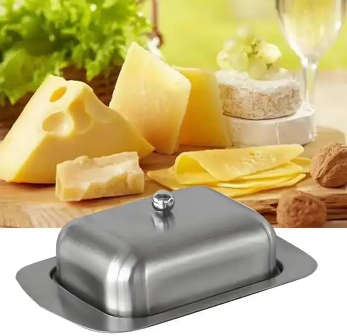 Boîte à beurre en acier inoxydable avec couvercle