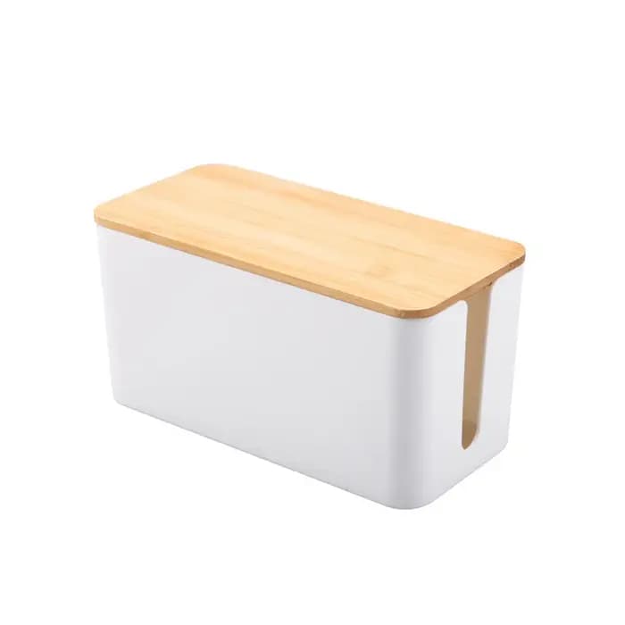 Boîte de Rangement de Câbles en Bois pour Ligne Électrique