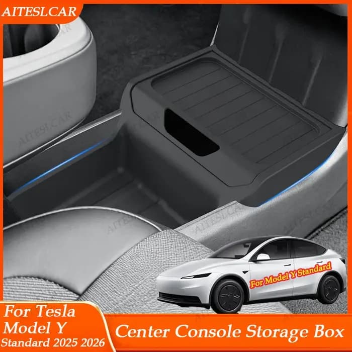 Boîte de rangement pour console centrale Tesla Model Y Standard 2025 2026