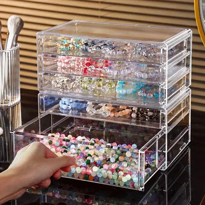 Boîte de rangement transparente en acrylique pour cosmétiques
