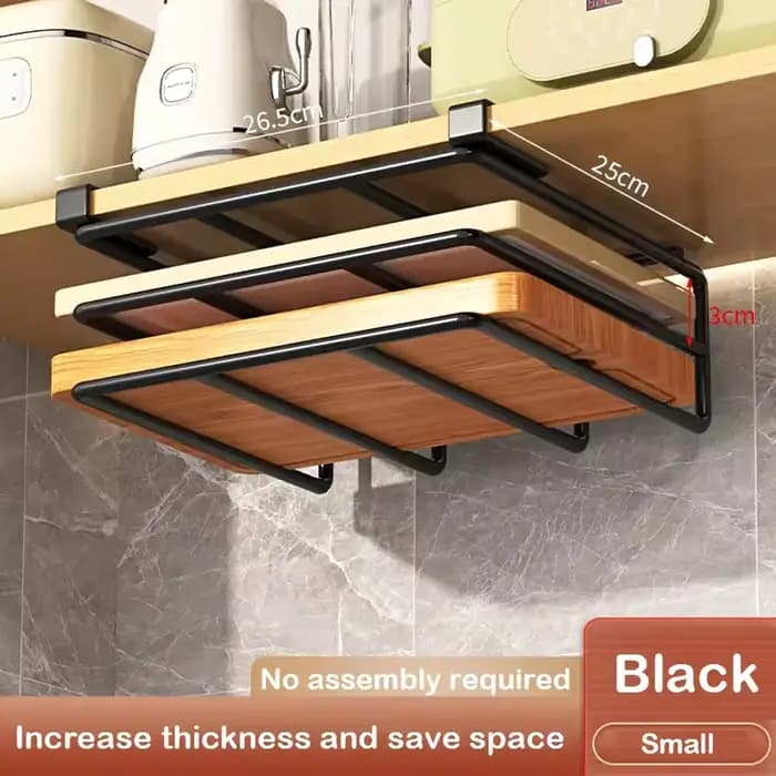 Organisateur de cuisine gain de place pour la maison, support suspendu sous l'armoire avec crochets pour serviettes, planches à découper, couvercles de casseroles, rangement portable