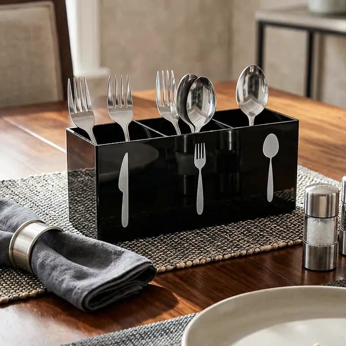Boîte de rangement pour couverts, décoration de fête d'anniversaire, organisateur de comptoir de cuisine, table à manger, restaurant, support pour fourchettes, couteaux, cuillères