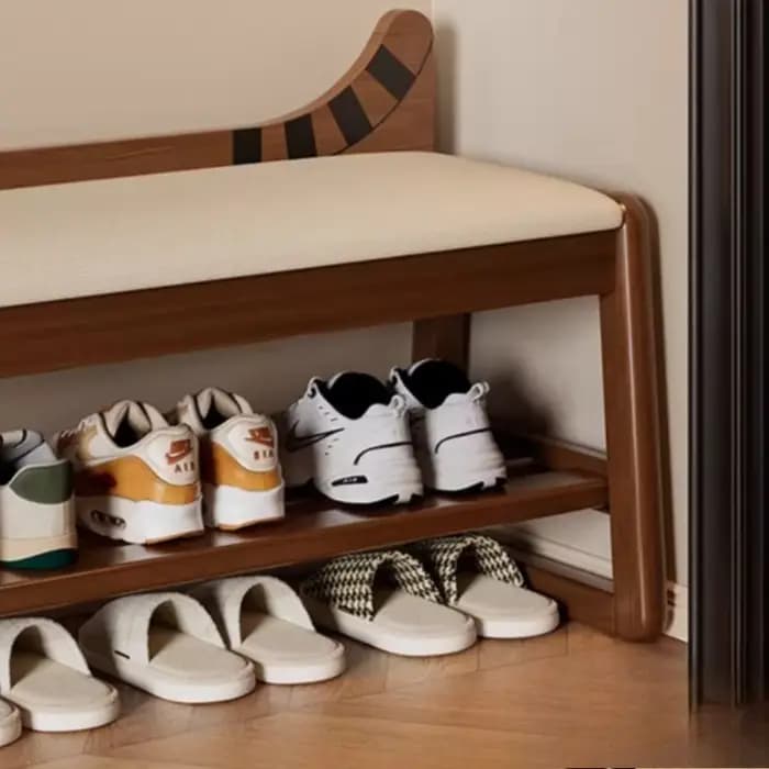 Meuble à chaussures compact avec banc