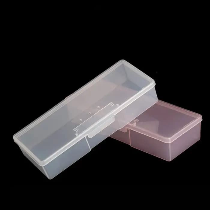 Boîte de rangement rectangulaire en plastique Transparent pour Nail Art