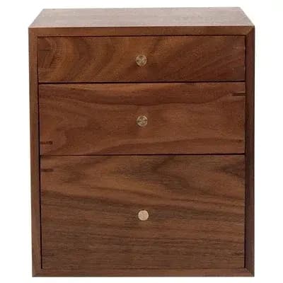 Armoire de rangement à tiroirs anti-poussière à 3 couches en noyer noir