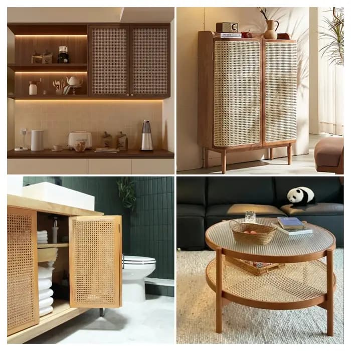 Sangle de canne en rotin naturel de 50cm de largeur, rouleau de rotin de grande taille en matériau de canne, sangle en rotin pour armoire de tête de lit de chaise