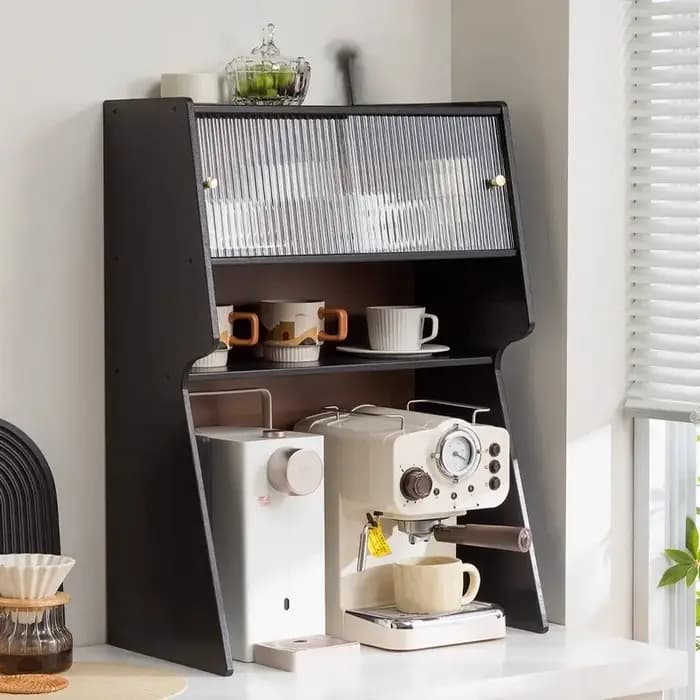Meuble de rangement pour bar à café, station de comptoir pour machine à café, bouilloire et théière, centre de boissons gain de place