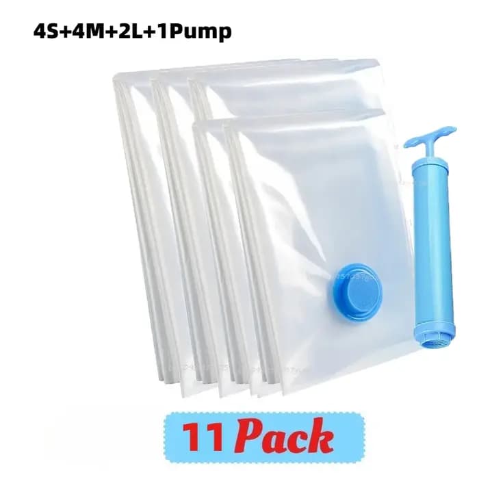 Sac de rangement sous vide pour vêtements avec pompe