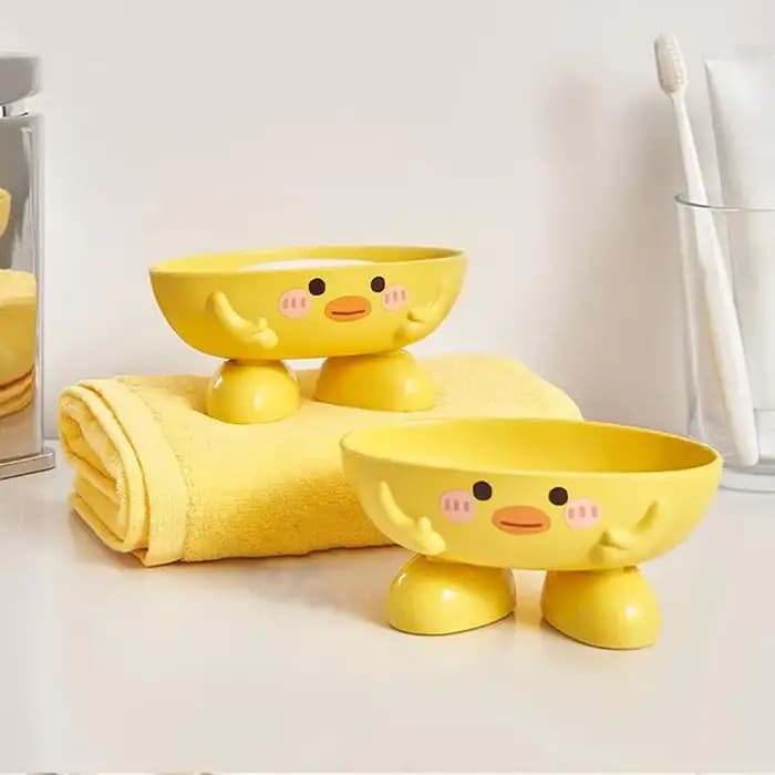 Porte-savon avec vidange en forme de canard