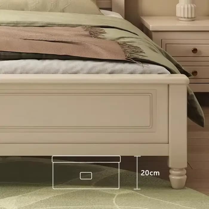 Lits et cadres de lit double pour 2 personnes 120x200 150x200 180x200cm Style moderne et simple Crème Cadre de lit en bois massif taille standard
