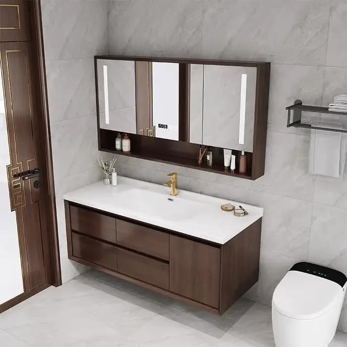 Armoire de salle de bain sur pied rétro