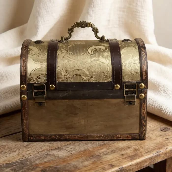 Boîte à bijoux vintage avec fermoir en métal