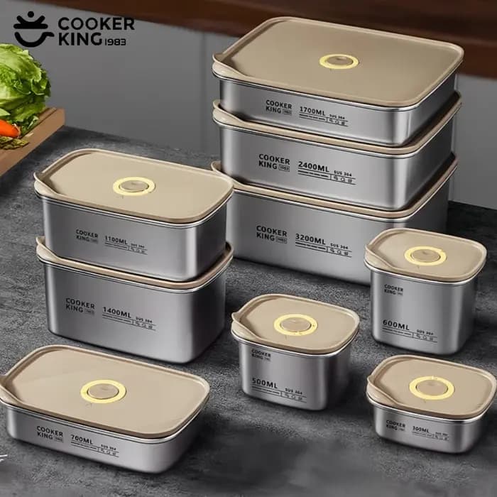 COOKER KING boîte de stockage des aliments en acier inoxydable Portable fruits déjeuner Bento