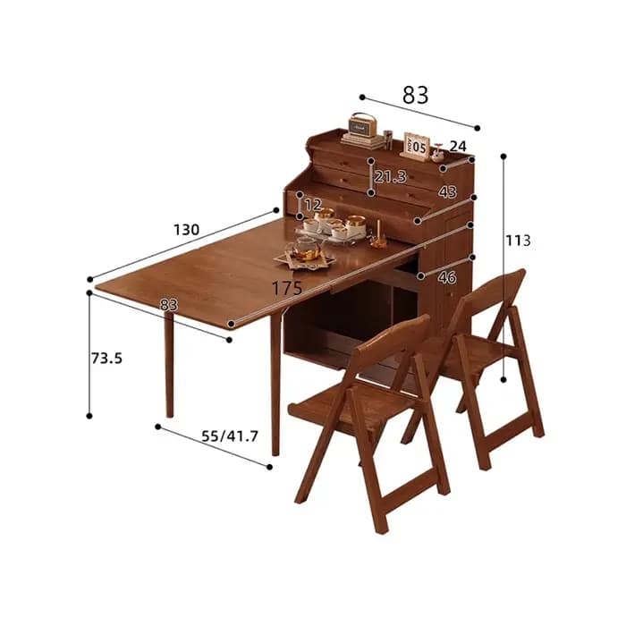 Tables à manger rétro extensibles avec rangement