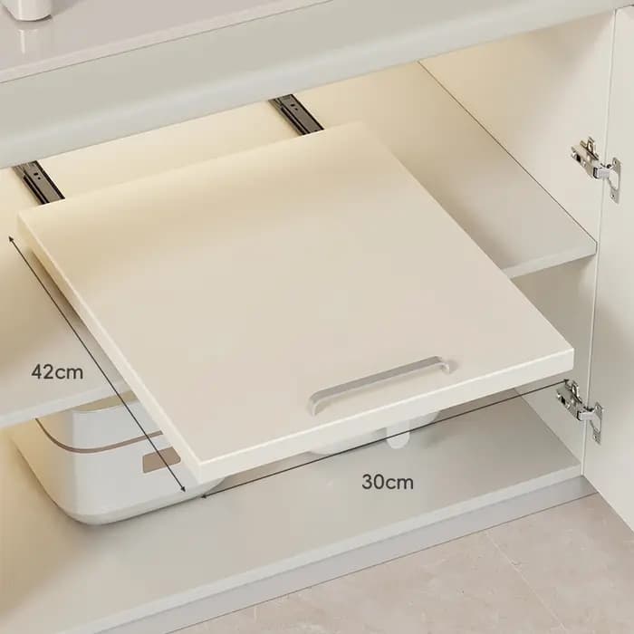 Étagère extractible de cuisine chromée réglable, support pour micro-ondes, plateau d'armoire profond