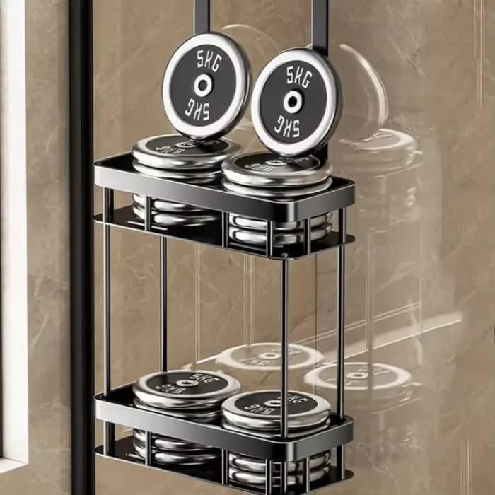 Étagère de rangement pour salle de bain à suspendre sur la porte