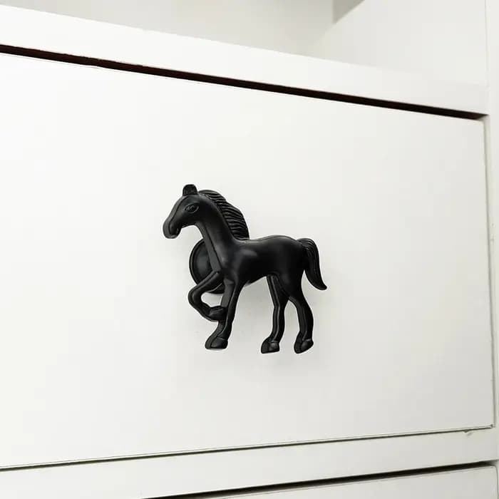 Poignées d'armoire en alliage de Zinc en forme de cheval, poignée de meuble, boutons de porte, poignées pour chambre d'enfants, poignée de tiroir, boutons de garde-robe Vintage