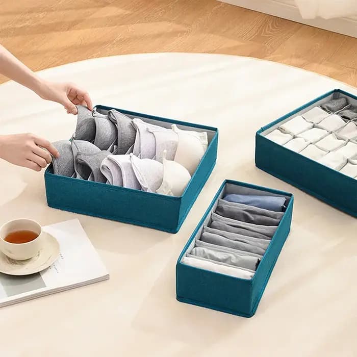 Boîte de rangement de sous-vêtements en tissu, boîte de tri de sous-vêtements, compartiment de chaussettes, boîte de rangement, organisateur de tiroir, rangement à domicile
