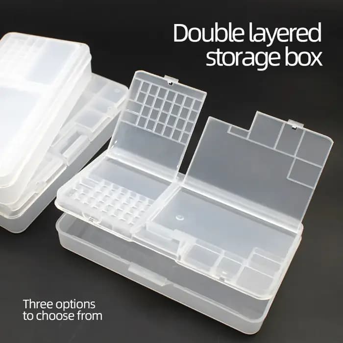 Boîte de rangement en plastique transparent pour petits accessoires à vis, composants électroniques, grille de classification des outils