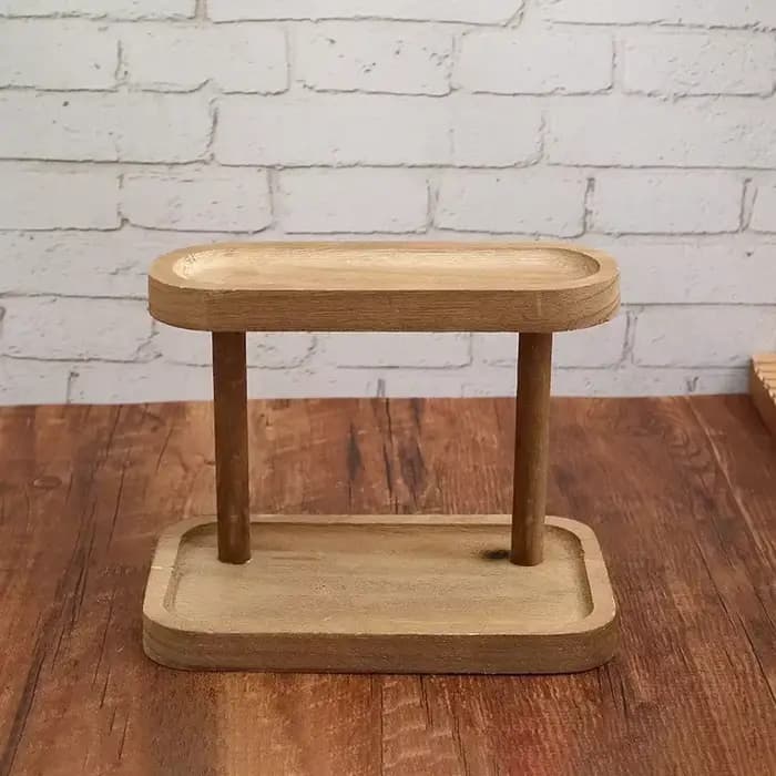 YUZI – étagère de rangement en bois à 2 niveaux