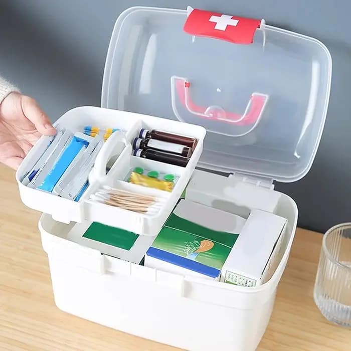 Boîte de rangement de médicaments portable grande capacité