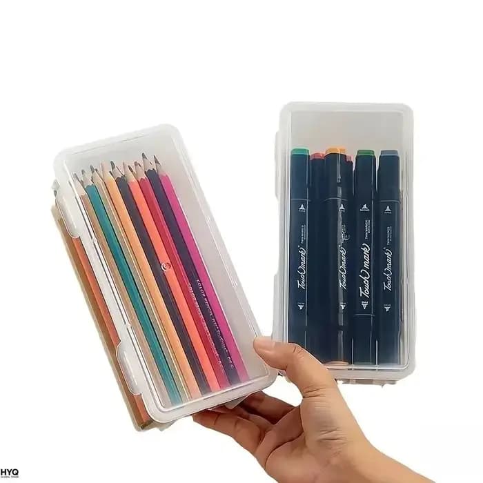 4 grandes boîtes de rangement transparentes en PP avec couvercles