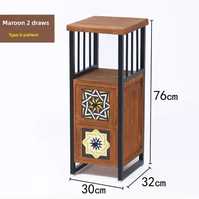 Armoire de rangement américaine Vintage à poitrine étroite en bois massif