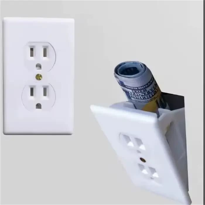 Boîte de rangement de prise murale cachée créative, vue secrète, pilules cachées, conteneur de sécur