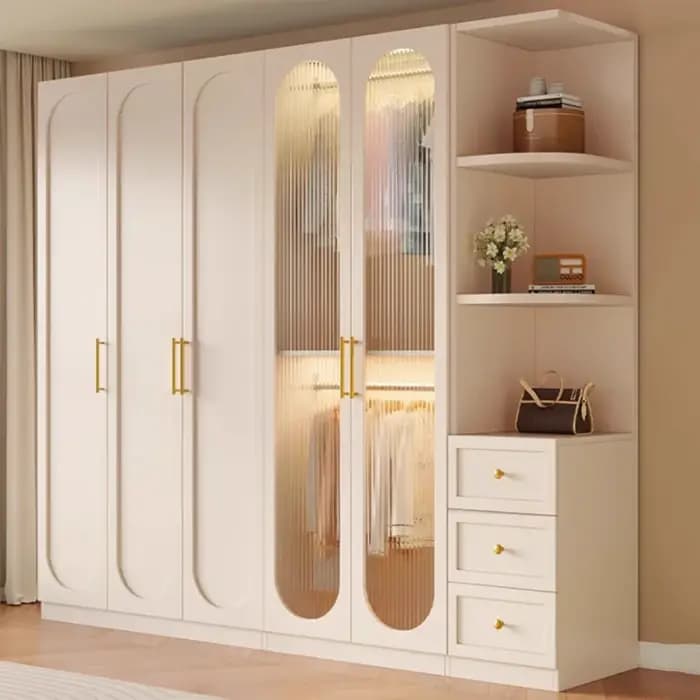 Organisateur De rangement armoire De luxe placard en bois massif armoire vitrine en verre Armario Armable De Ropa meubles chambre