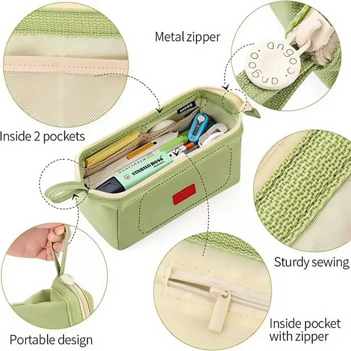 Trousse à crayons de grande capacité avec porte-stylo