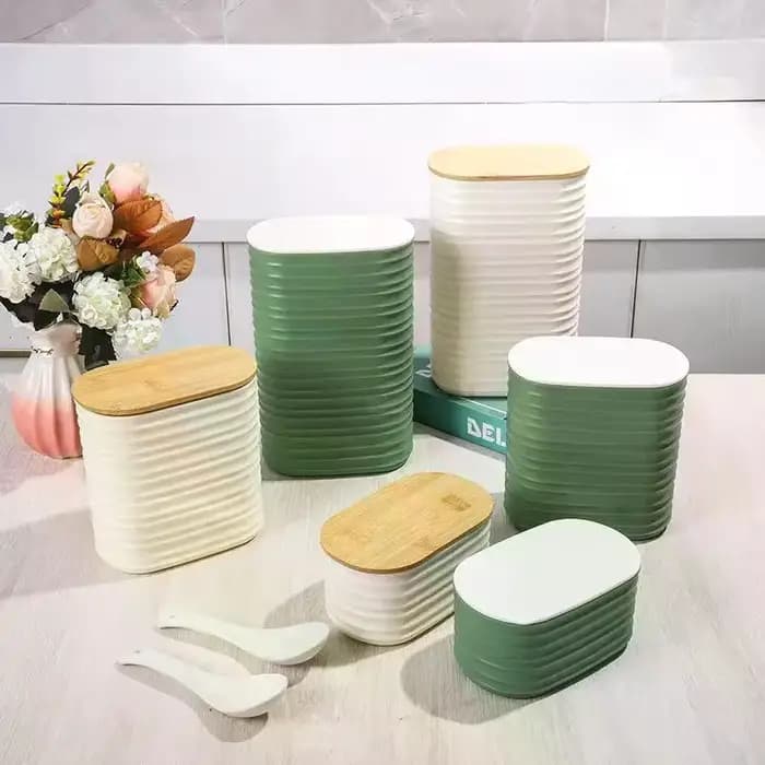 Pot de conservation alimentaire en bois avec couvercle - Contenant de rangement de cuisine hermétique avec couvercle pour un rangement et une organisation efficaces de la garde-manger