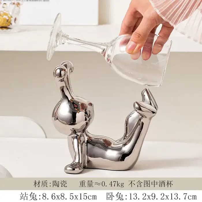 Créatif lapin casier à verres à vin salon armoire à vin support à gobelets affichage inversé lumière luxe