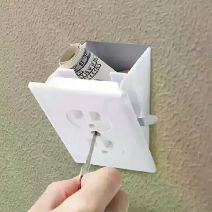 Boîte de rangement de prise murale cachée créative