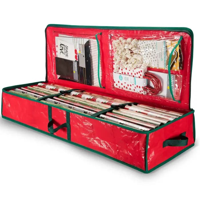 Conteneur de rangement pour papier cadeau pouvant contenir jusqu'à 27 rouleaux de 1 3/8 pouces de diamètre