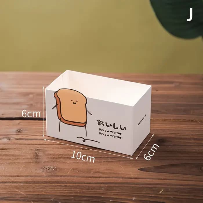Boîte en Papier d'Emballage Alimentaire de Dessin Animé, JxToast, Sandwich, Burger, Petit Déjeuner à