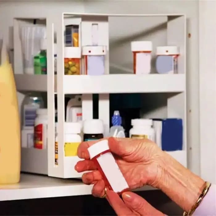 Support de stockage d'épices en plastique à 2 niveaux