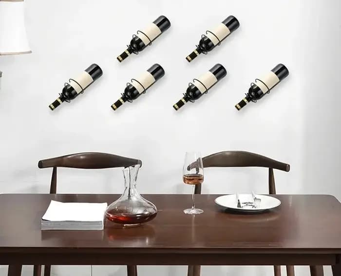 Casiers à vin muraux avec vis, support d'affichage de bouteille de vin rouge, métal, face, T1, lot d