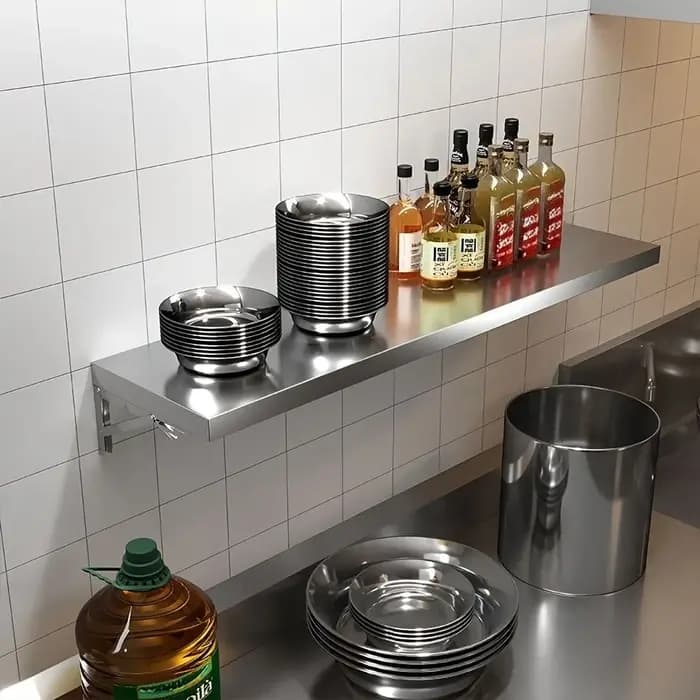 Étagère murale en acier inoxydable – Conception pliable peu encombrante