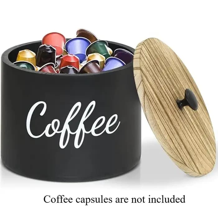OCOOSO – boîte à dosettes de café en bois avec couvercle