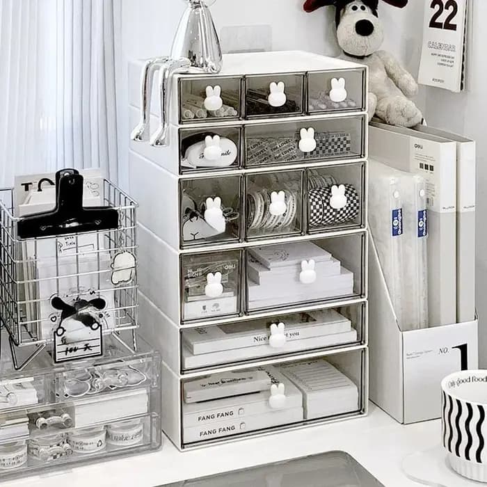 Boîte de rangement de papeterie cosmétique Kawaii