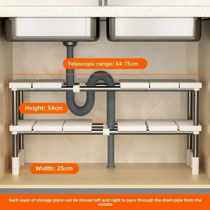 Étagère de rangement télescopique empilable multifonctionnelle
