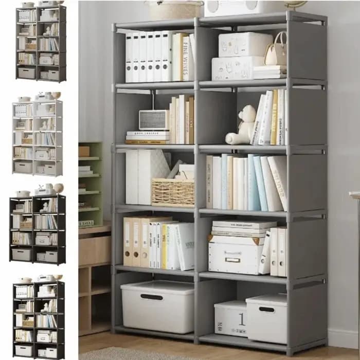 Étagère à livres à 5/6 niveaux, portable, grande capacité, organisateur de rangement pour articles divers, support multifonctionnel, organisateur de rangement en cubes durable