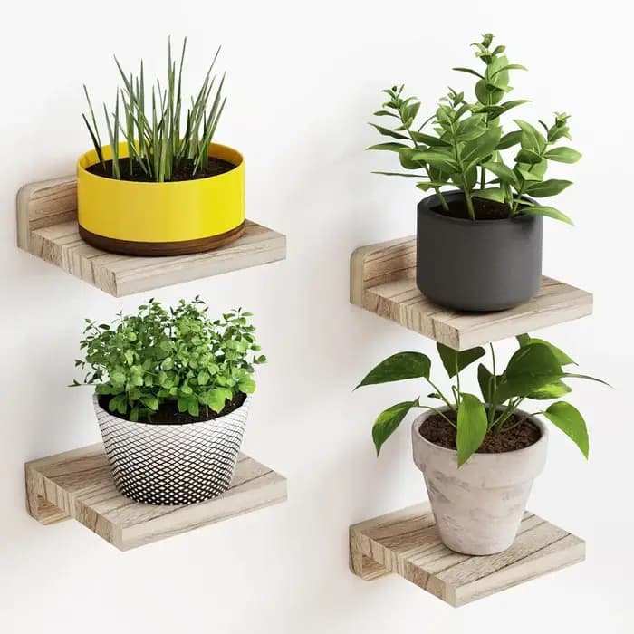 Paquet de 4 petites étagères flottantes pour mur