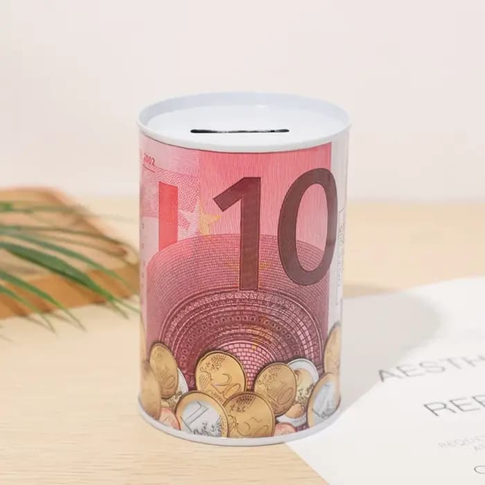 Boîte de rangement créative en fer blanc durable pour la décoration intérieure, tirelire décorative pour pièces de monnaie
