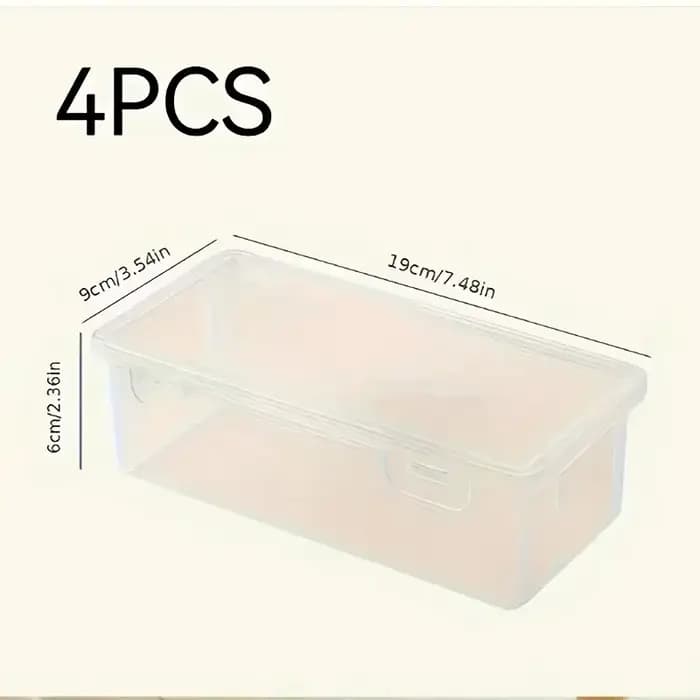 Lot de 4 boîtes de rangement transparentes en PP de grande taille avec couvercles
