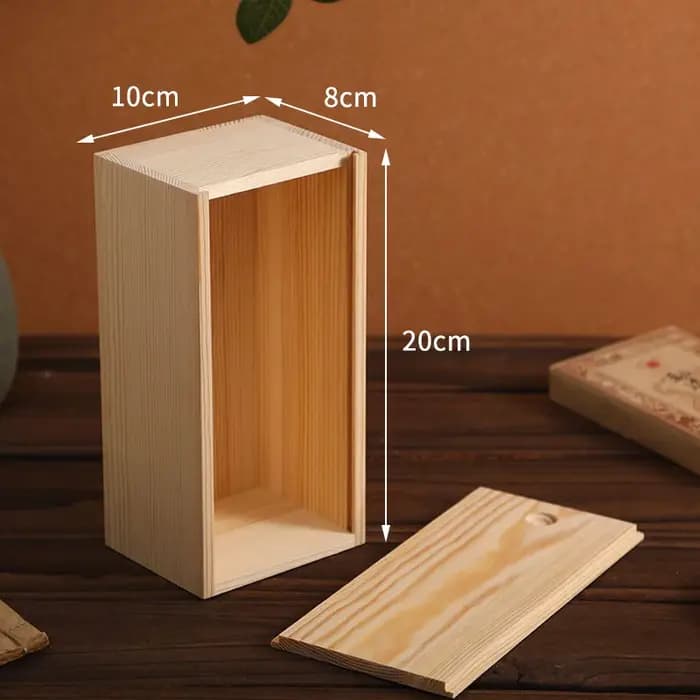 Boîte de rangement artisanale en bois naturel durable avec couvercle