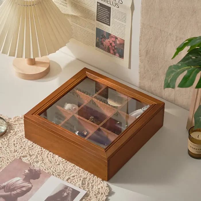 Boîte de rangement de bijoux de bureau Vintage