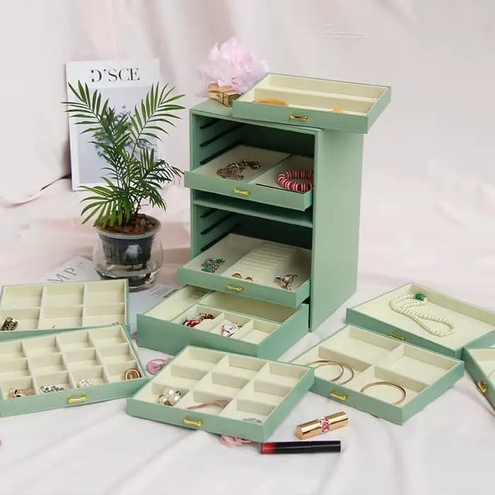 Grande boîte de rangement pour bijoux pour femmes