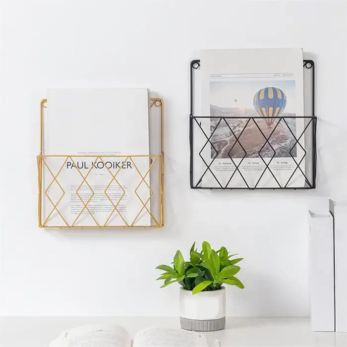 Support de rangement mural en métal pour Magazines et journaux